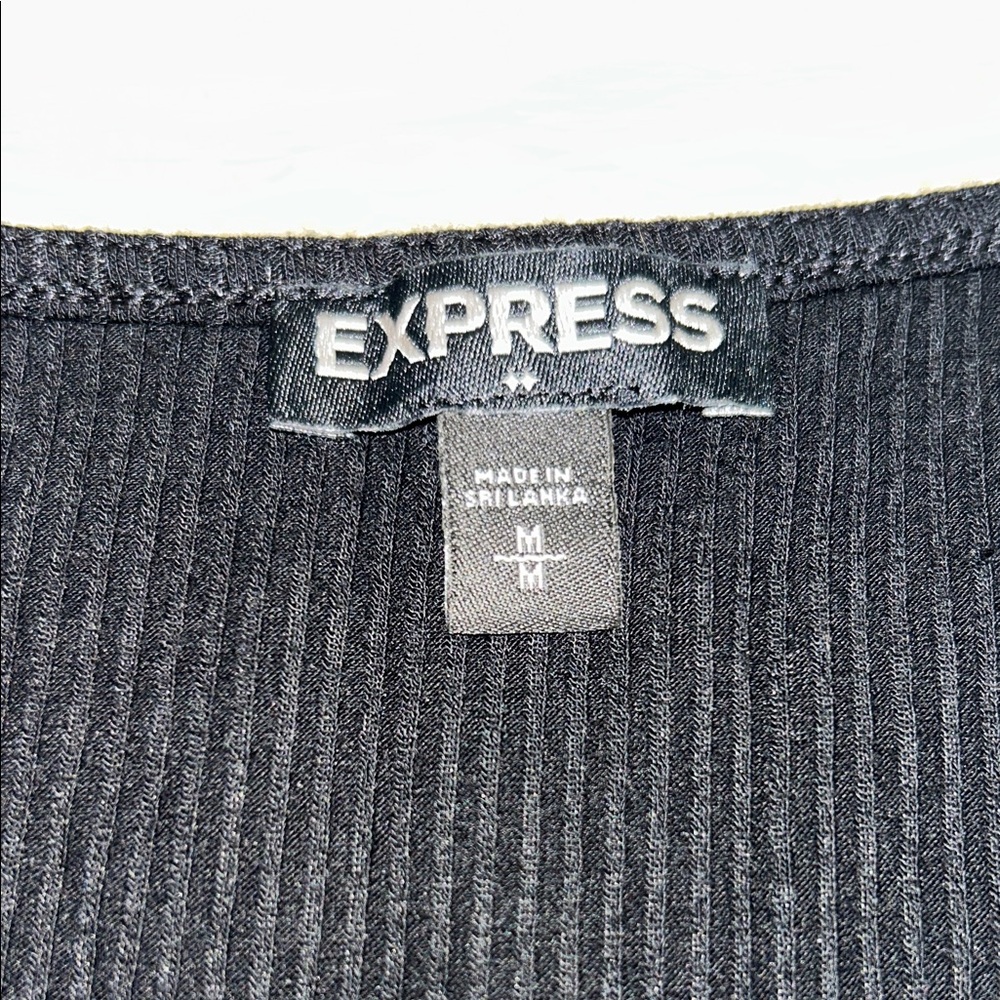 Express Elegant Black Knit Bodysuit Tank - Picture 2 of 3